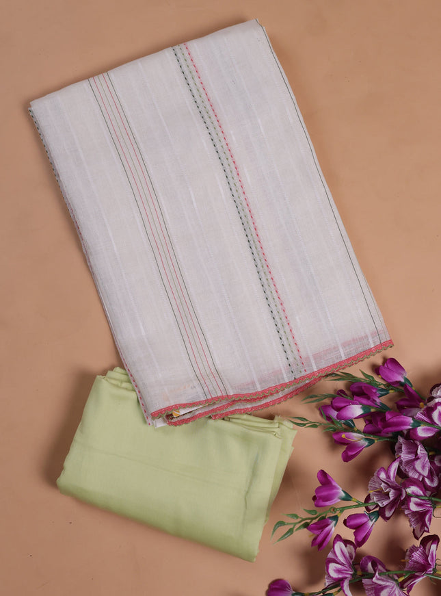 Off White - Pita Green Linen Unstitched Suit
