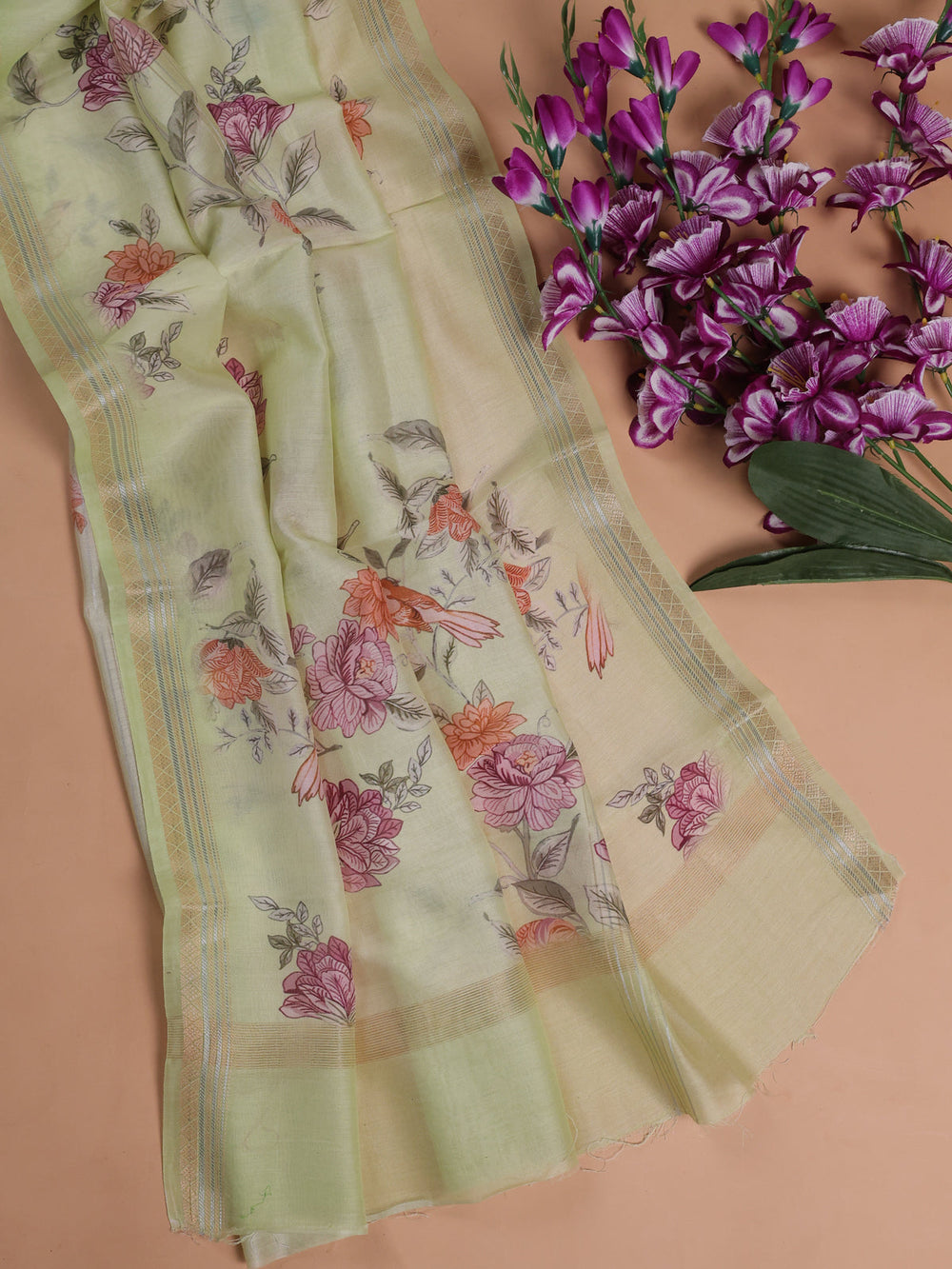Off White - Pita Green Linen Unstitched Suit