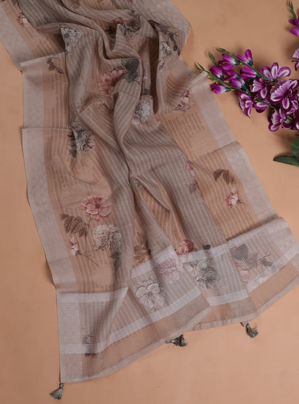 Beige Linen Unstitched Suit