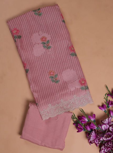 Peach Linen Unstitched Suit
