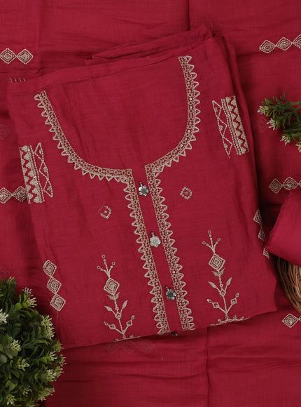 Gazri Pink Mul Chanderi Unstitched Suit