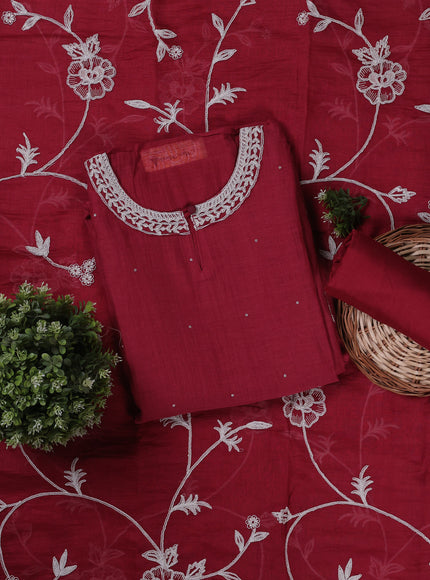 Gazri Pink Mul Chanderi Unstitched Suit