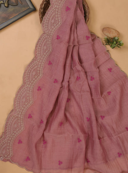 Onion Pink Mul Chanderi Unstitched Suit