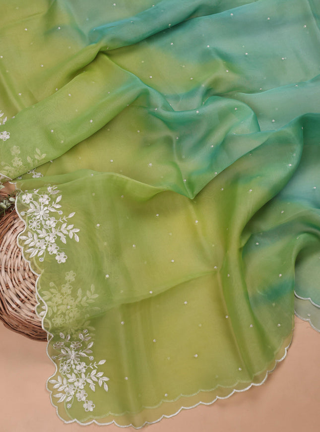 Parrot Greentussar Embroidery Unstitched Suit