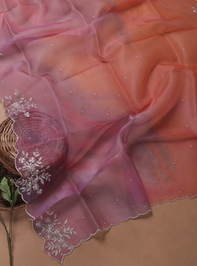 Lilac Tussar Embroidery Unstitched Suit