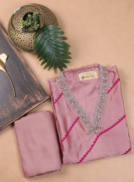 Pastel Peach Embroidery Unstitched Suit