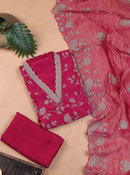 Chanderi Embroidery Unstitched Suit
