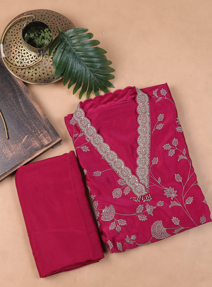 Chanderi Embroidery Unstitched Suit