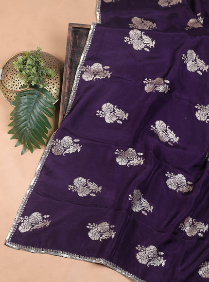 Purple Chinon Embroidery Unstitched Suit