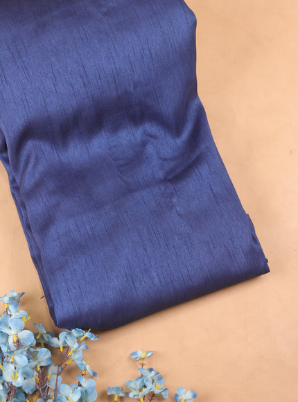 Navy Blue Tussar Embroidery Unstitched Suit