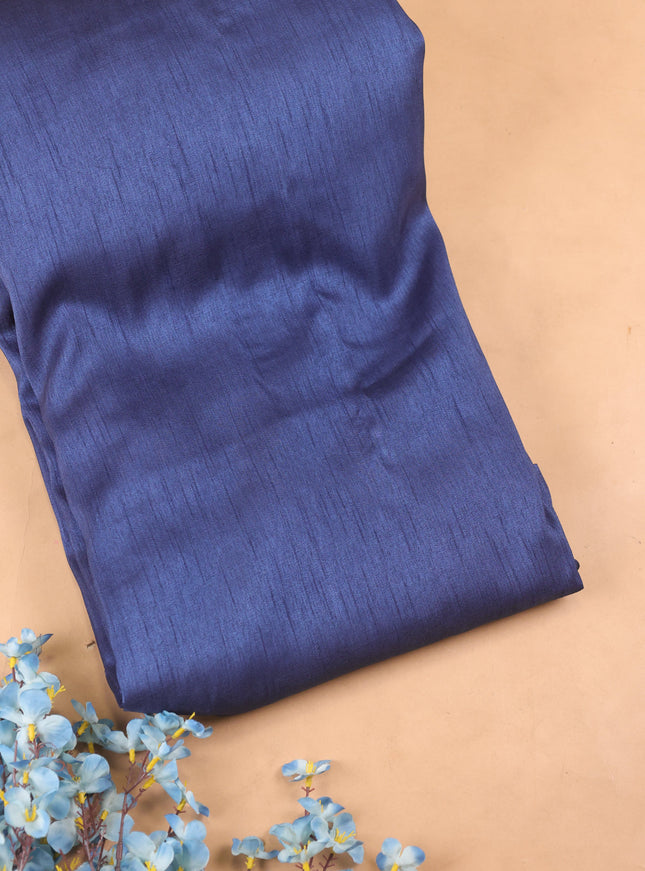 Navy Blue Tussar Embroidery Unstitched Suit