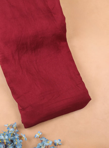 Maroon Tussar Embroidery Unstitched Suit