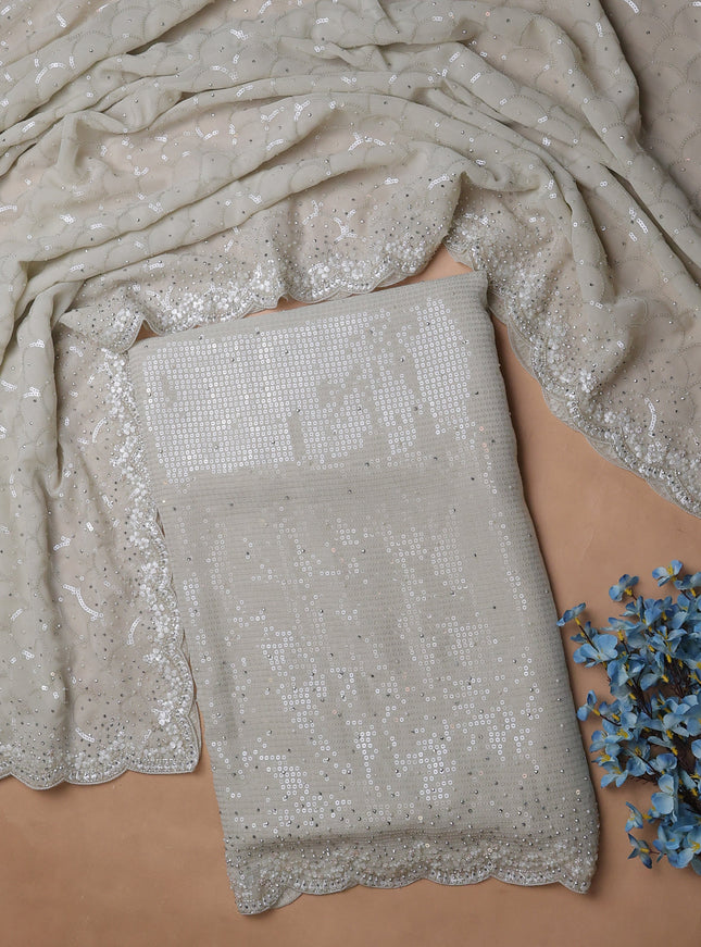 Georgette Sequin Embroidery Unstitched Suits