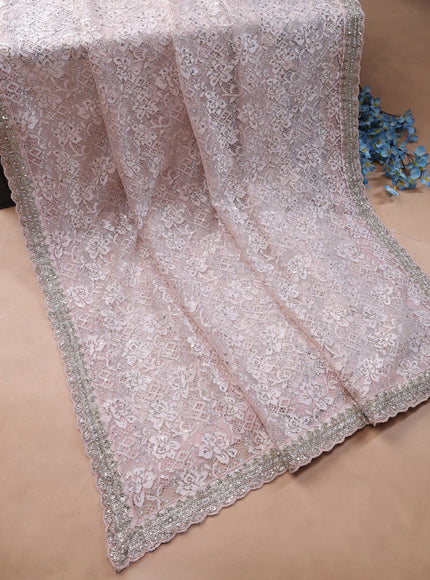 Peach Georgette Sequin Embroidery Unstitched Suits