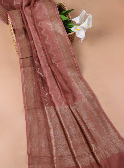 Peach shade Chanderi Unstitched Suit