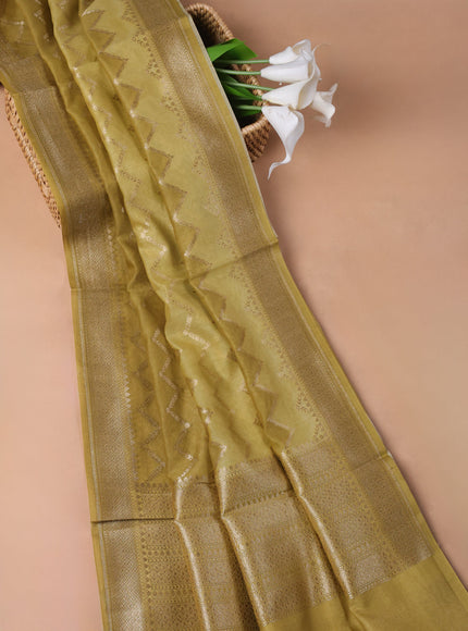 Yellow Chanderi Unstitched Suit