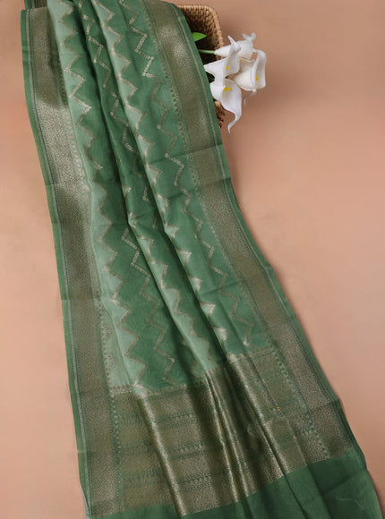 Pastel Green Chanderi Unstitched Suit