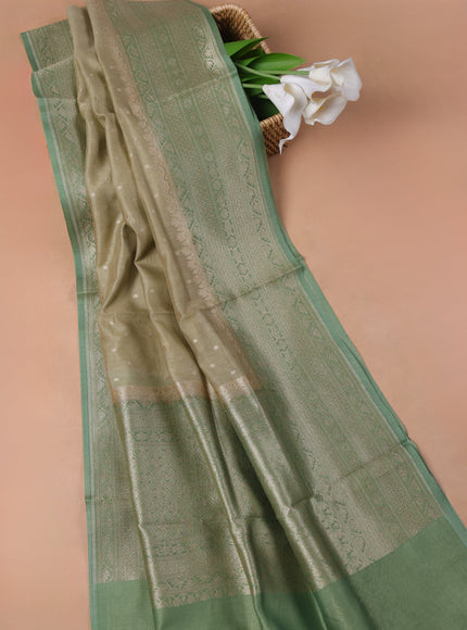 Green Chanderi Unstitched Suit