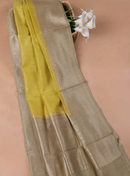 Elaichi Green Chanderi Unstitched Suit