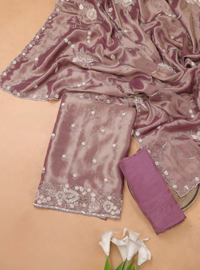 Mild Lavender Embroidery Unstitched Suit