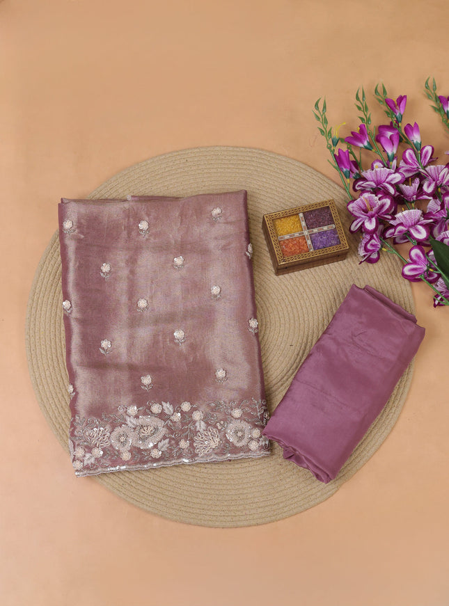 Mild Lavender Embroidery Unstitched Suit